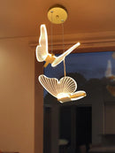 Axyaa Transparent LED Butterfly Chandelier for Home Decor and Lighting