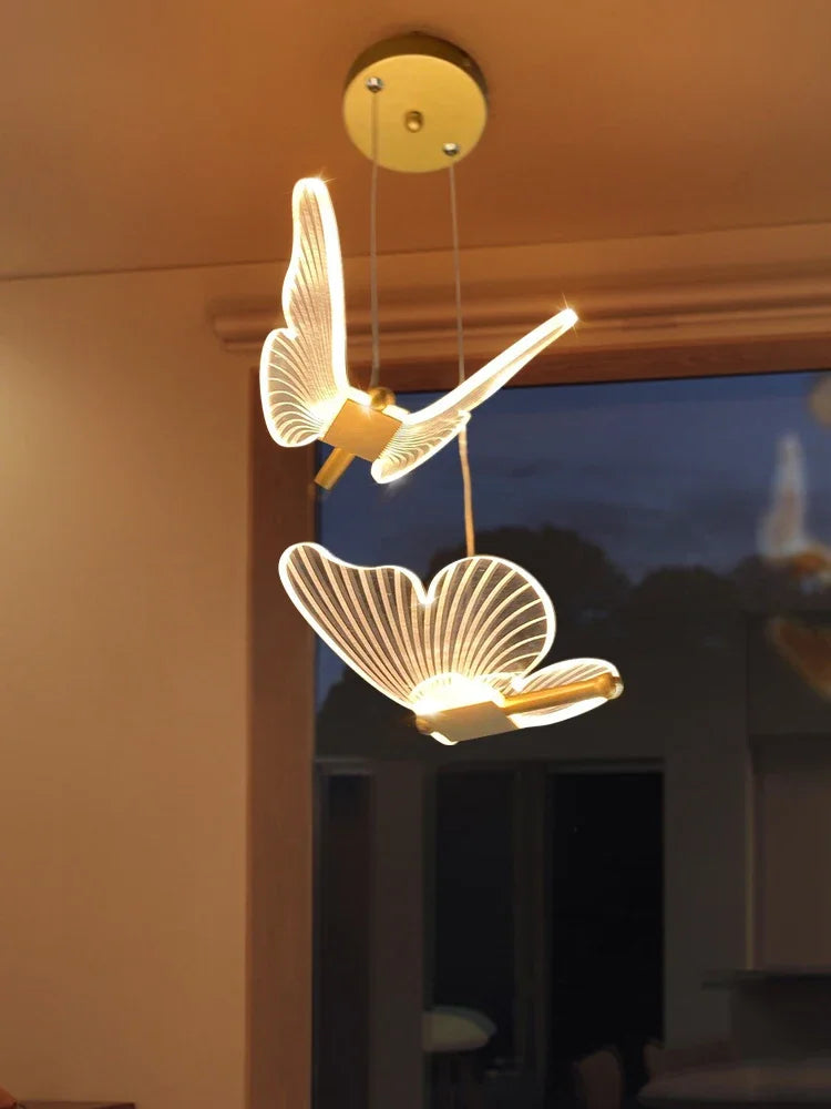 Axyaa Transparent LED Butterfly Chandelier for Home Decor and Lighting