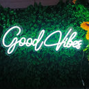 Axyaa Good Vibes Only Neon Light Sign 55x22CM for Bar KTV Room Bedroom Party