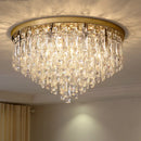 Axyaa Crystal Pendant Chandelier with E14 Holder for Modern Bedroom Lighting