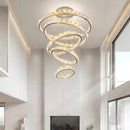 Axyaa Crystal Chandelier Stair Pendant Lamp Living Room Interior Lighting
