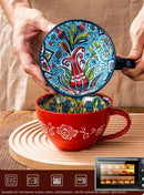 Axyaa 13.5 oz Bohemian Morning Tea Ceramic Coffee Mug for Family, Colleagues, Teachers, Wives, Husbands