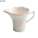 Axyaa Floral Ceramic Tableware Set - Gravy Boat, Sauce Dispenser, Coffee Cup, Milk Pot.