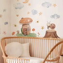 Bunny Mushrooms Wall Sticker by Axyaa: Cute Kids Room Decor Wall Decals