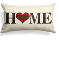 Axyaa Red Black Plaid Valentine’s Day Linen Pillow Cover 30x50 40x60