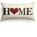 Axyaa Red Black Plaid Valentine’s Day Linen Pillow Cover 30x50 40x60