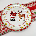 Axyaa Christmas Ceramic Cartoon Relief Plate - 8-inch Circular Decorative Tableware