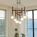 Axyaa Wooden Multi Head Pendant Light - Nordic Minimalist Style