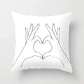 Minimalist White Pillow Cover - Axyaa Portrait Sketch Nordic Cushion