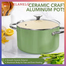 Axyaa 6-Qt Nonstick Ceramic Coated Stock Pot with Lid Induction Compatible