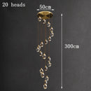 Axyaa Crystal Stair Chandelier: Modern LED Ceiling Light for Living Room