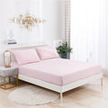 Axyaa Soft Fitted Sheet Set, Solid Color, Single Double Bed Sheet & Pillowcases