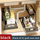 Axyaa Under Sink Organizer Shelf: 2-Tier Slide-Out Rack for Kitchen Storage and Organization