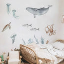 Axyaa Underwater Fish Decal for Kids Room Decor
