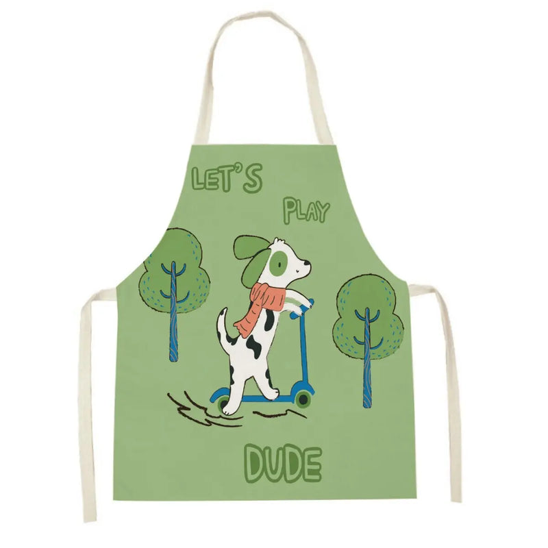 Axyaa Kitchen Apron: Fun Cartoon Design for Cooking, Baking, and Cleaning.