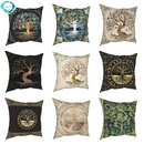 Axyaa Tree of Life Mystic Viking Gold Cushion Cover Pillowcase