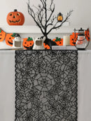 Axyaa Black Lace Cobweb Table Runner Gothic Home Party Kitchen Decor