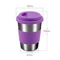 Axyaa 304 Stainless Steel Coffee Cup with Cover, Portable Travel Mug, 350ml