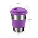 Axyaa 304 Stainless Steel Coffee Cup with Cover, Portable Travel Mug, 350ml
