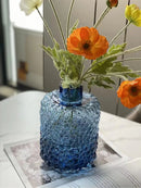 Axyaa Clear Glass Flower Vase Home Decor Hydroponic Accessories Uneven Texture Glass Vase