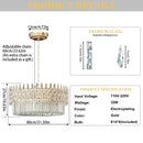 Axyaa Crystal Chandelier Pendant Light for Living Room Dining Room