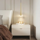 Axyaa Copper LED Pendant Light: Minimalist Nordic Decor for Bedroom, Living Room, Kitchen.