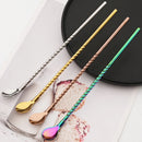 Axyaa Stainless Steel 2-in-1 Straw Spoon Set for Drinks & Coffee Cocktail Juice