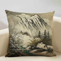 Axyaa Japanese Landscape Ukiyo Style Cushion Cover 45x45cm Art Decor Linen Pillow Case