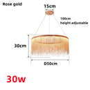 Axyaa Modern Luxury LED Tassel Chandelier in Gold/Silver Stainless Steel