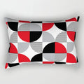 Axyaa Patchwork Stripe Polyester Cushion Cover, Classic Black Red Series, Geometric Design