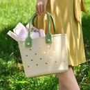 Axyaa Plastic Bath Basket: Large Capacity Handbag for Picnics, Household Storage