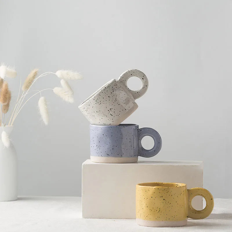 Axya Ceramic Splash Ink Couples Tea Coffee Cup Set