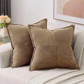 Axyaa Corduroy Throw Pillow Cover 45x45cm Splicing Design for Home Décor