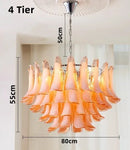 Axyaa Glass Petal Chandelier: Modern Luxury Pendant for Dining Living Bedroom