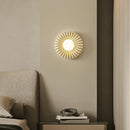 Axyaa Retro Round Bedside Wall Lamp High-end White Glass Sconce
