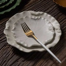 Axyaa Lotus Leaf Ceramic Dinner Plate Set - Japanese Style Tableware