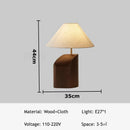 Axyaa Retro Bamboo Table Lamp Solid Wood Design LED Light for Home Decor