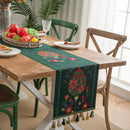 Axyaa Snowflake Table Runner Tassel Jacquard Decorative Living Room Dining Cover