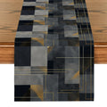Axyaa Geometric Lines Table Runner - Watercolor Farmhouse Dining Decor