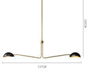 Axyaa Industrial Round Iron Chandelier with Long Arm Lamp for Living Room Dining Table