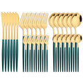 Axyaa 30-Piece Silver Stainless Steel Cutlery Set for Party Kitchen