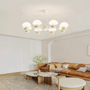 Axyaa Nordic Mushroom Glass Chandelier Pendant Lamp for Living Room and Kitchen
