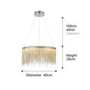 Axyaa LED Tassel Pendant Chandelier: Modern Luxury Chain Lamp for Hotel Lobby & Living Room