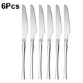 Axyaa Stainless Steel Cutlery Set - Knife, Fork, Spoon - 30Pcs Solid Color Dinnerware