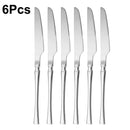 Axyaa Stainless Steel Cutlery Set - Knife, Fork, Spoon - 30Pcs Solid Color Dinnerware