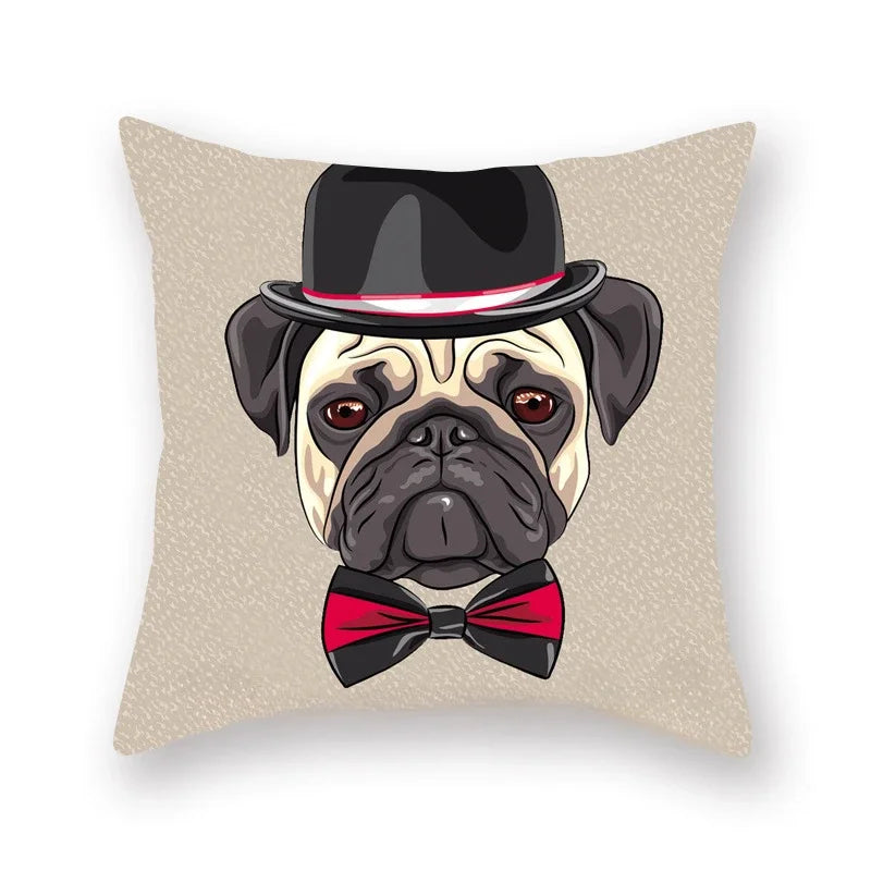 Axyaa Cartoon Animal Print Polyester Pillow Cover for Home Decor