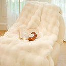Axyaa Luxe Double Layer Rabbit Fur Tie-Dye Throw Blanket