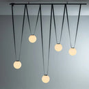 Axyaa Glass Ball Pendant Light - Modern Linear LED Chandelier for Living Room and Restaurant Decor