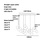 Axyaa Black White Glass Chandelier: Artistic Bubble LED Lighting for Large Living Room