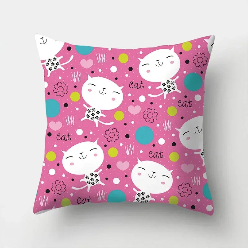 Black Cat Pattern Pillowcase for Sofa Decor Axyaa Brand